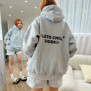 Áo Hoodie Nỉ Bông In Chữ Lets Chill Form Rộng Nam Nữ Unisex , Áo Nỉ Hoodie Cao Cấp Mũ Trùm 2 Lớp