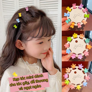 Set 10 Kẹp Tóc Mini Phong Cách Thời Trang Xinh Xắn Cho Bé Gái Phụ Kiện Tóc Bé Gái-DREAM