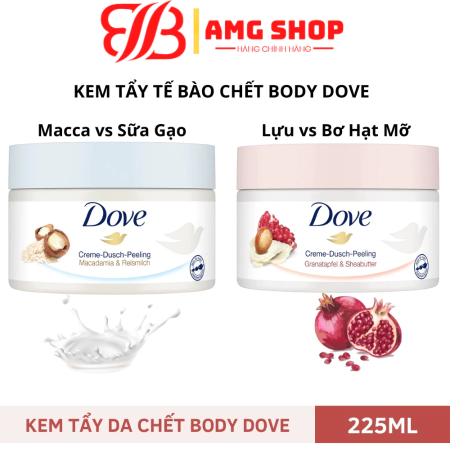 [ Bản Đức - Mỹ ] Tẩy Da Chết Toàn Thân DOVE Chăm Sóc Da Dưỡng Trắng Cấp Ẩm Exfoliating Body Polish