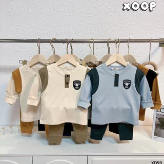 Bộ dài tay XOOP cotton BC 100% pha nách in họa tiết dễ thương cho bé (10-21kg) XD59,Đồ bộ thời trang Shop Phúc Yến