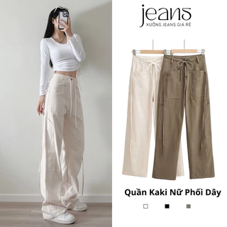 Quần dài nữ unisex ống rộng nữ cạp cao suông nhiều túi Y2K siêu hack dáng cargo pants ZIA unisex - Xưởng Jeans