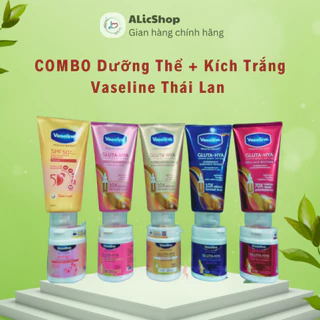 Combo Dưỡng Thể + Kích Trắng Vaseline Thái Lan - Combo Dưỡng Da Trắng Sáng