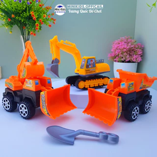 Đồ chơi công trình xe cẩu xe múc ô tô ben loại nhỏ chạy bánh đà - Đồ chơi MiniKids