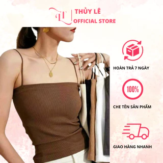 Áo Bra 2 Dây Thun Tăm Mút Liền Áo Ôm Body Nâng Ngực Tôn Dáng Dành Cho Nữ