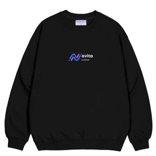 Áo Sweater Novita Elegan Logo Blue Basic