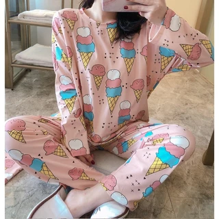 Set đồ bộ ngủ nữ mặc nhà ulzzang pijama ốc quế DN048 (có ảnh thật)