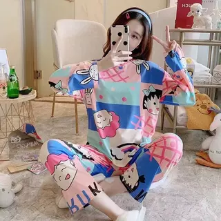 Set đồ bộ ngủ nữ mặc nhà ulzzang pijama Nhóc Maruko DN064 (có ảnh thật)