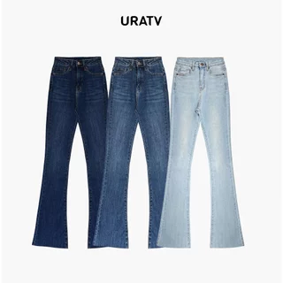 Quần jeans loe dài cắt line dáng dài 106cm phủ gót