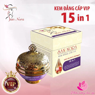 Kem dưỡng trắng da San Nora Đẳng Cấp VIP 15 in 1 Linh chi đỏ và Collagen 35g