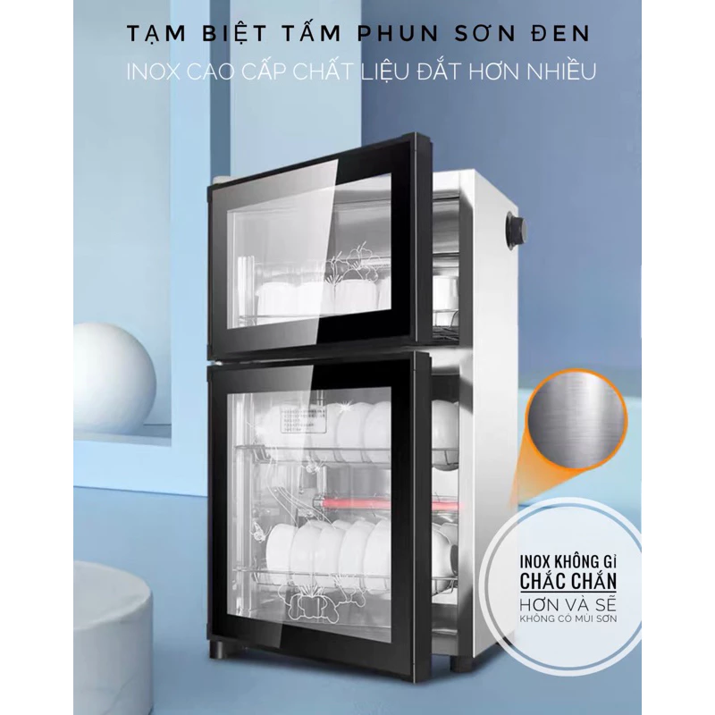 Máy sấy bát 5 tầng khử khuẩn OZONE + UV hồng ngoại 188 lít, Tủ sấy bát khử trùng - Tủ khử trùng