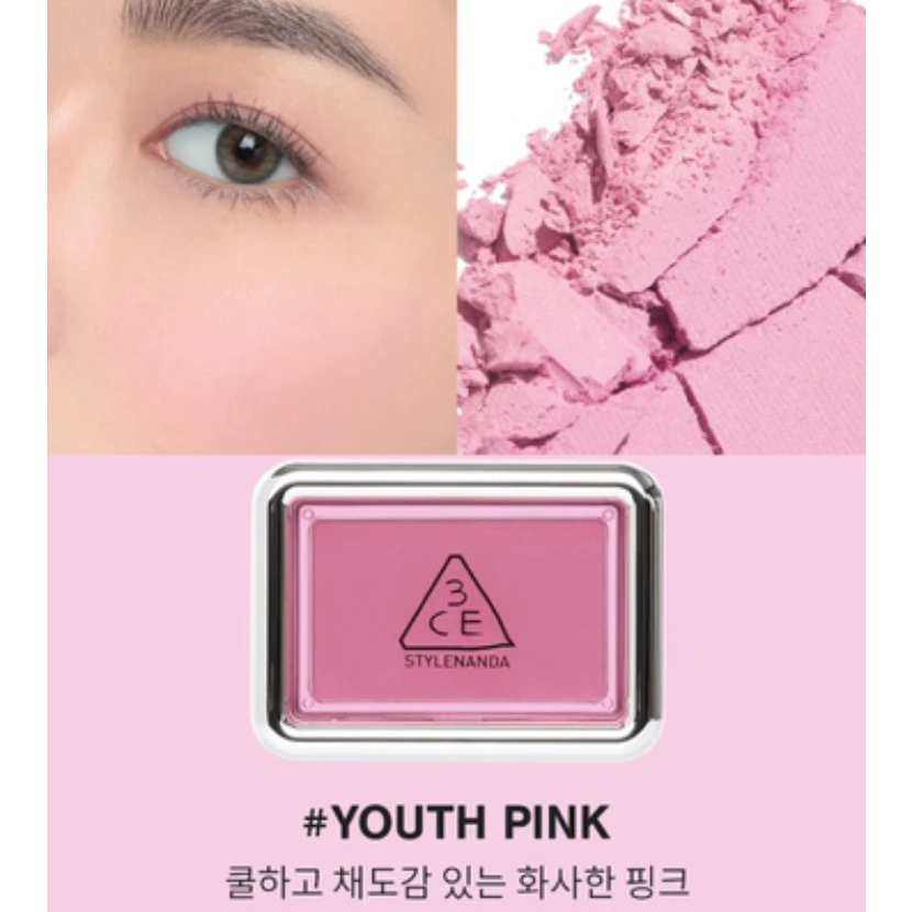 Phấn Má Hồng 3ce #Youth Pink 4.5g Trang Điểm Tự Nhiên