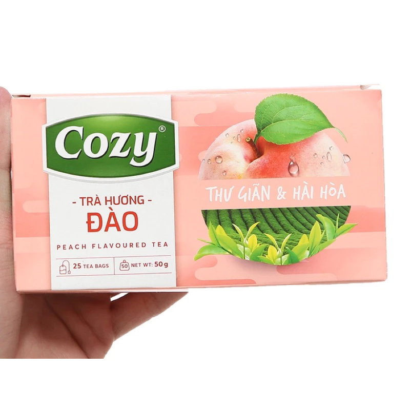 Trà Cozy túi lọc Hương Đào hộp 50g (25gói x 2g)