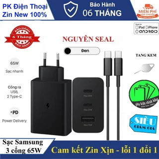 Bộ sạc nhanh 65W 3 cổng T6530 SAMSUNG dùng cho S21 , S21 Ultra - Chuẩn Zin Xịn - BH 12 tháng