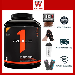 Rule 1 Protein 5lbs (2.3kg) Hỗ trợ tăng cơ 100% Whey Protein Isolate & Hyrolyzed, 6g BCAAs