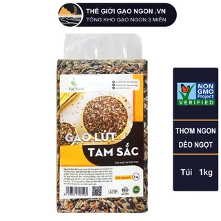 Gạo Lứt Tam Sắc VJA bổ dưỡng, thơm ngon túi 1kg - Giá Sỉ, Date mới