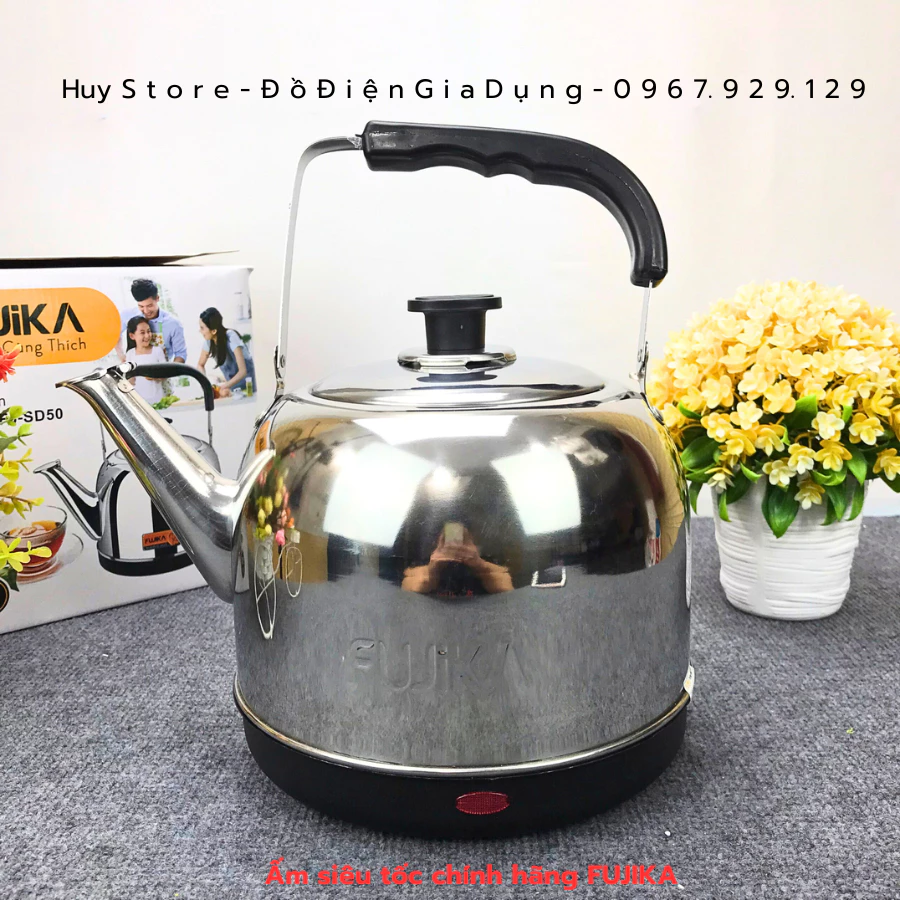 Ấm Siêu Tốc Inox Fujika FJ-SD50 , Siêu Điện Đun Nước Nhanh Tiện ích Tự Ngắt Khi Sôi Cho Gia Đình Đông Người Huy Store