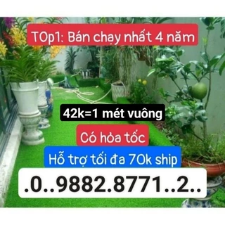 Thảm cỏ nhân tạo 2cm đế không bụi đen sợi nhựa sân vườn