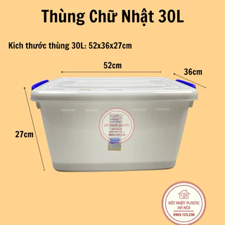 [sẵn.] Thùng nhựa có nắp.có bánh xe. Thùng 30l: 52 x 32 x 27 (cm).Thùng 55l: 60,5 x 42,5 x 31,5  (5326) .