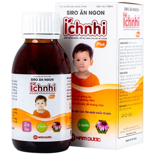 Siro Ăn Ngon Ích Nhi Plus Nam Dược hỗ trợ nâng cao sức đề kháng, giúp trẻ ăn ngon (Chai 100ml)