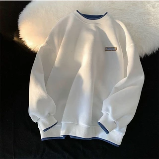 Áo Len nam nữ sweater nỉ unisex -nữ cổ tròn from rộng logo thêu phong cách HÀN QUỐC