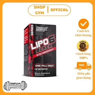 Nutrex Lipo-6 Black Ultra Concentrate, 60 Black-Caps hỗ trợ sinh nhiệt, đốt mỡ, giảm mỡ, giảm cân - Shop Gym