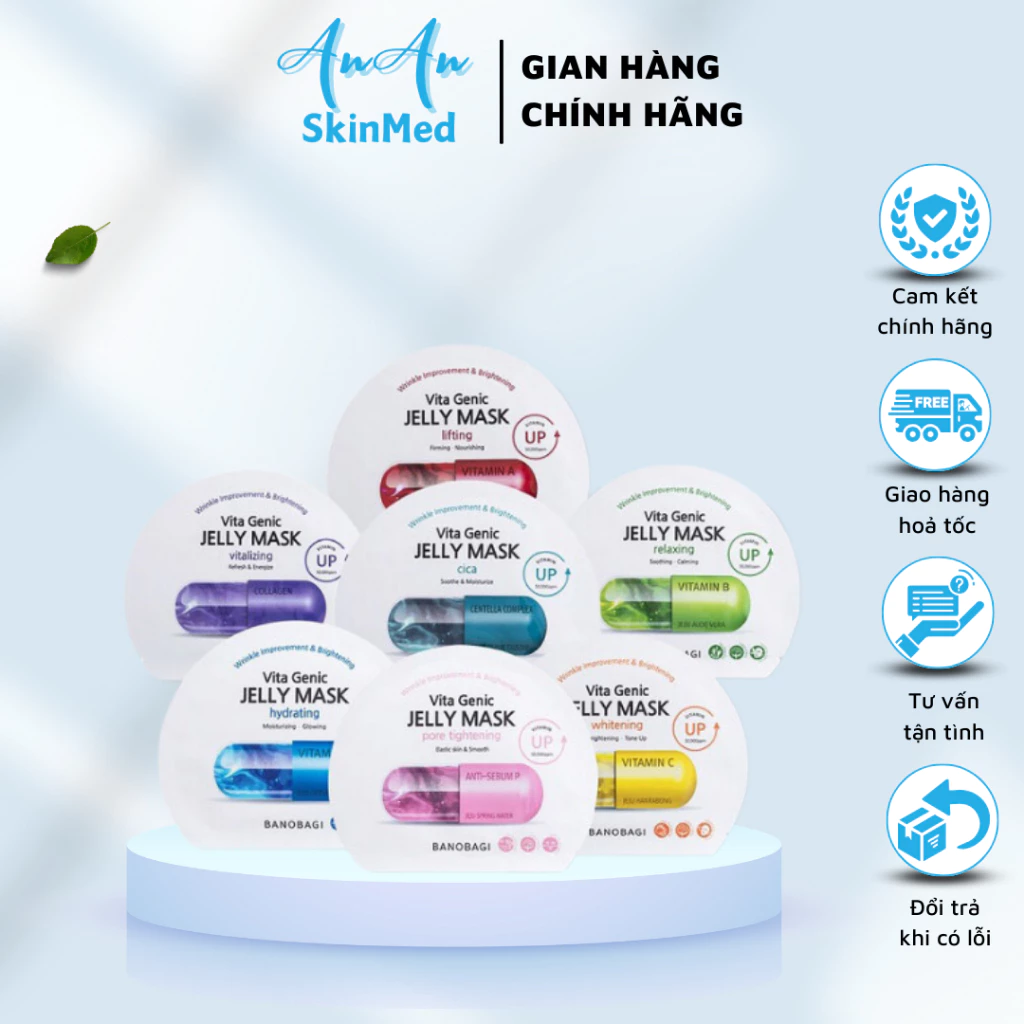 Mặt Nạ Dưỡng Ẩm Banobagi Vita Genic Jelly Mask Chính Hãng Hàn Quốc Cấp Ẩm Sâu, Dưỡng Da Mềm Mịn - Anan Skinmed