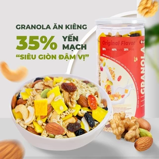 Granola siêu hạt 35% yến mạch TANU NUTS hũ 500g, ngũ cốc granola ăn kiêng giảm cân dinh dưỡng