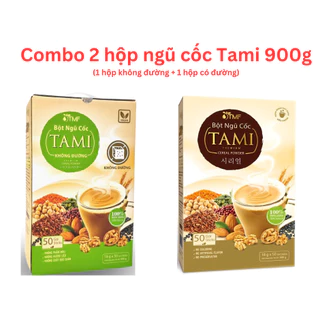 Combo 2 hộp ngũ cốc Tami 900g (không đường + có đường)