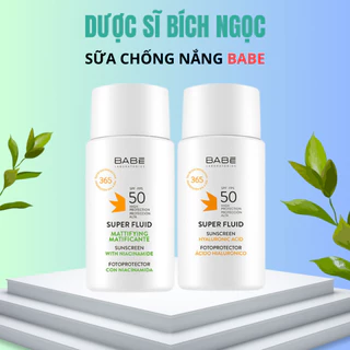 [Nhà phân phối chính hãng] Kem chống nắng Babe Super Fluid Sunscreen SPF 50 (50ml) - Dược sĩ Bích Ngọc