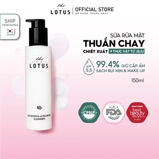 Sữa rửa mặt cân bằng độ PH cấp ẩm cho da khô Hàn Quốc The Pure Lotus, srm thuần chay tạo bọt sạch sâu tẩy trang hiệu quả