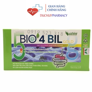 Men BIO4BIL GOLD ( 4tỷ lợi khuẩn) Hộp 30 ống - Giảm nhanh rối loạn tiêu hoá,cân bằng hệ vi sinh đường ruột.