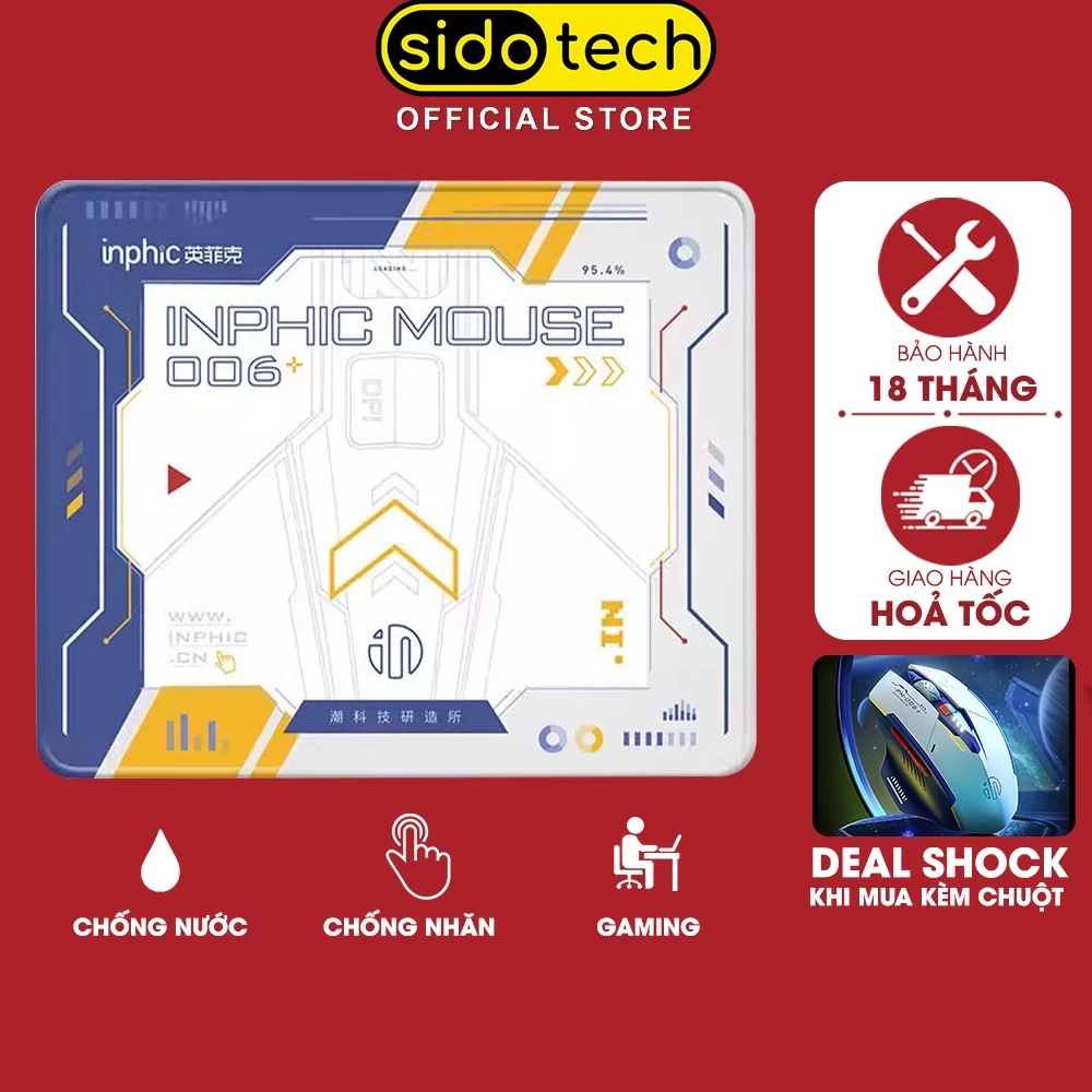 Miếng lót chuột máy tính SIDOTECH INPHIC GUNDAM gaming pad cỡ lớn cỡ nhỏ 70x30 25x30 bàn di chuột laptop pc chống nước