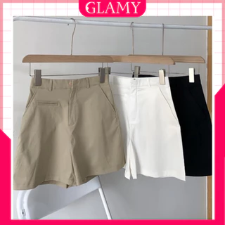 Quần Sooc Nữ GLAMY Quần Short Nữ KaKi Lưng Cao Túi Mổ Ulzzang Phong Cách Hàn Quốc Siêu Đẹp QS05