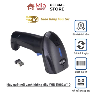 Máy quét mã vạch không dây 1D YHD 1100CW - Máy Scan mã vạch kết nối đầu thu USB với Máy tính