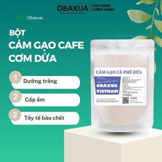 Bột Cám Gạo Cà Phê Cơm Dừa OBAXUA - Dưỡng Trắng, Tẩy Tế Bào Chết , Cấp Ẩm .