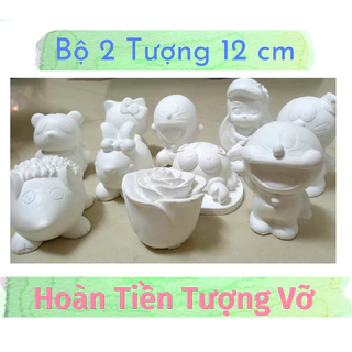 Bộ 2 Con 12cm KHÁC NHAU KHÔNG MÀU CỌ KHAY