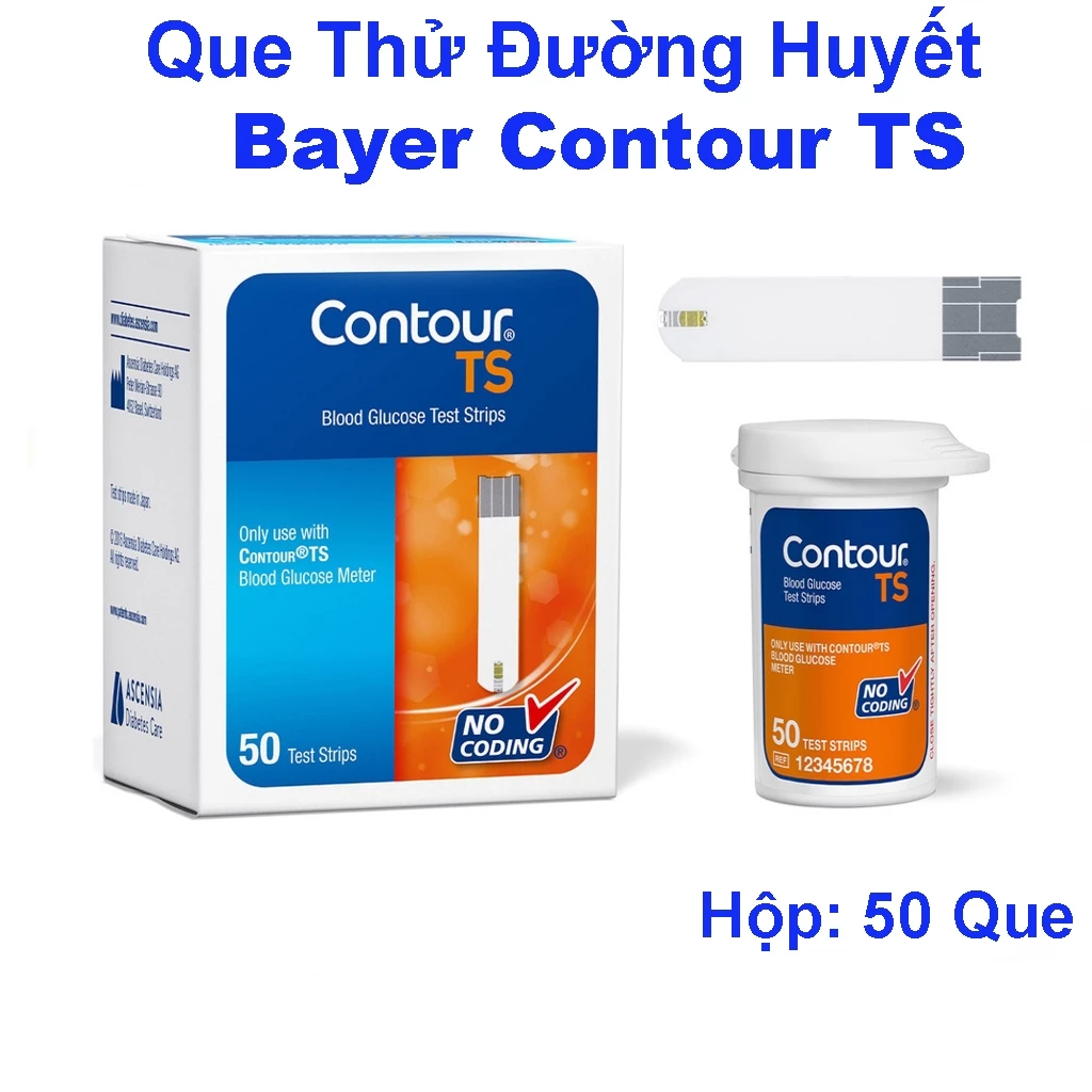 Que Thử Đường Huyết Bayer Contour TS (Hộp 50- Hộp 25 Que)