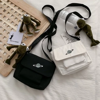 Túi đeo chéo vai túi nữ vải canvas hành tinh basic hàn quốc mini messenger đi học đi chơi du lịch dã ngoại S4 T229