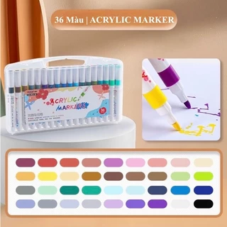 Bút Màu Acrylic Marker Chosch 12/24/36/48. Phiên bản cao cấp, thân bút to, nhiều mực!!!!!!