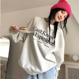 [RẺ VÔ ĐỊCH] Áo sweater nữ cổ tròn xẻ tà trơn form rộng dài tay màu đen be xanh hồng nữ tính hàn quốc mùa đông