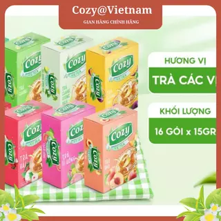 Trà Cozy hòa tan Ice Tea các vị hộp 16 gói x 15gr không chứa chất bảo quản, thanh nhiệt cơ thể, tốt cho sức khỏe