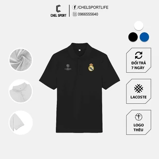 Áo polo logo thêu Real Madrid UCL cao cấp [ẢNH THẬT]