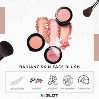 Phấn má hồng hộp tròn phấn mịn bám lâu màu chuẩn Radiant Skin Face Blush Inglot (2.5g)