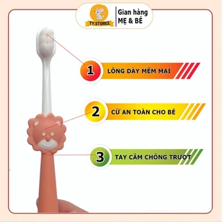 Bàn chải đánh răng cho bé RAOYI sợi cotton mềm mại dành cho bé từ 24 tháng tuổi (màu ngẫu nhiên)