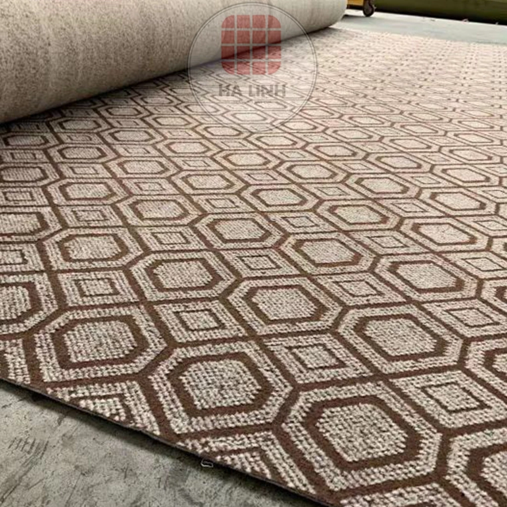 Thảm nỉ trải sàn hoa văn dày JACQUARD, thảm trải văn phòng sự kiện chống cháy trơn trượt khổ 2m