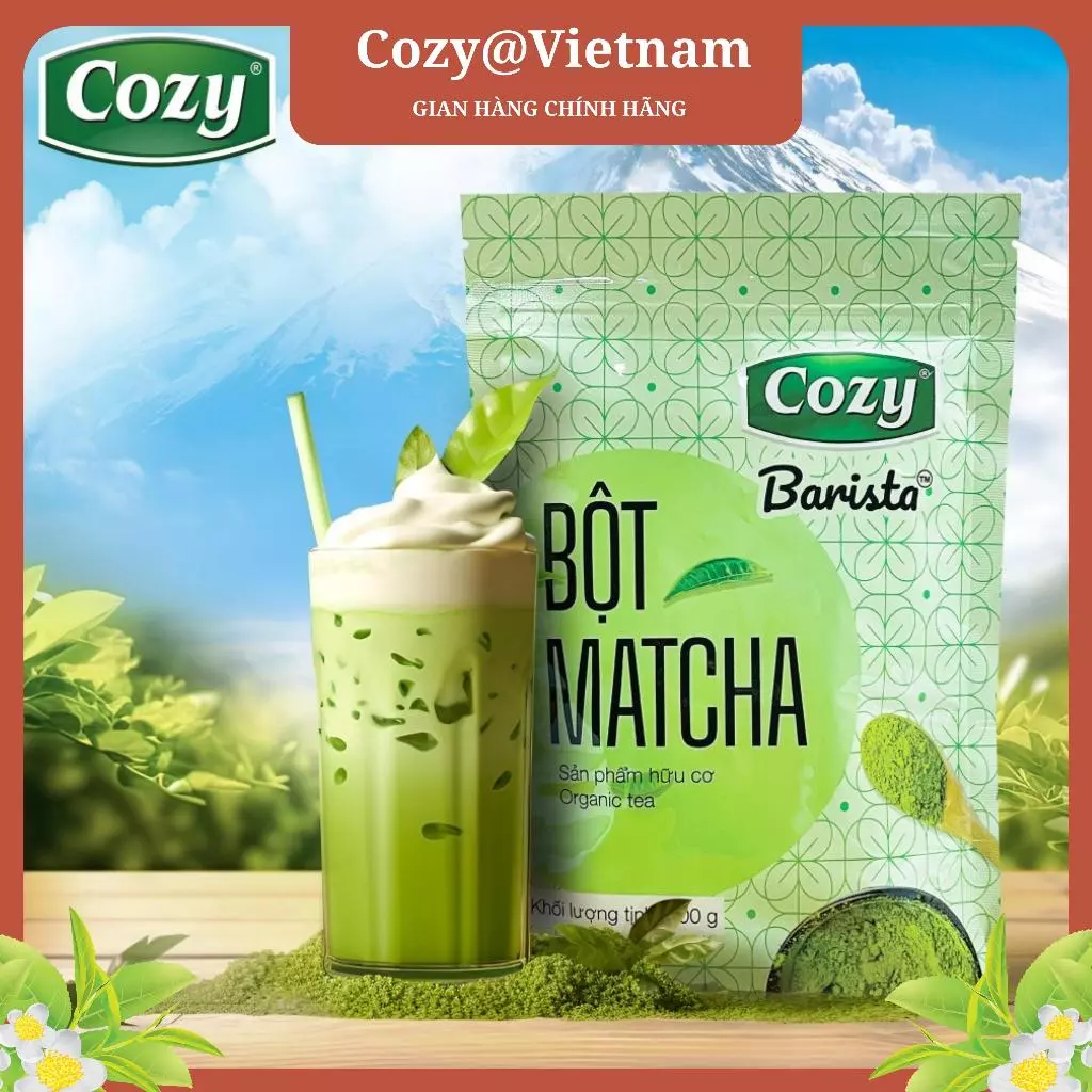 Bột trà xanh 200 gram nguyên chất, bột matcha ogannic thơm ngậy dùng trong pha chế làm bánh và làm đẹp