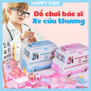 Đồ Chơi Xe Cứu Thương – Hộp Bác Sĩ Trẻ Em HAPPY KIDS, Đồ Chơi Mô Phỏng Nhập Vai Bé Làm Bác Sĩ