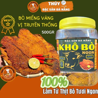 Khô Bò Miếng Vị Truyền Thống Hộp 500gr Chuẩn Đặc Sản Đà Nẵng Thơm Ngon Mềm Đậm Đà