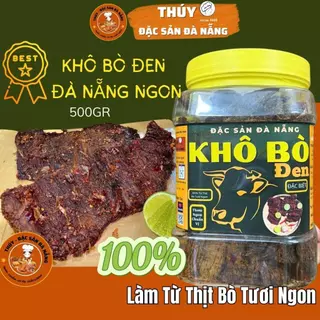 Hộp 500gr Khô Bò Đen Mềm Ướt Cay Đậm Vị Đặc Sản Đà Nẵng Thơm Ngon Làm Quà Nhà Thúy Đặc Sản Đà Nẵng