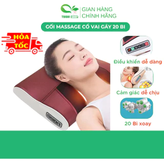 Gối Massage Cổ Vai Gáy, Máy Massage Hồng Ngoại 20 Bi Cao Cấp Hỗ Trợ Mát Xa Toàn Thân Hiệu Quả - TUIDO.STORE